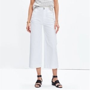 Madewell Wide-Leg Crop Jeans in Pure White